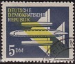 Germany 1957 Plane 5 DM Blue & Yellow Scott C7